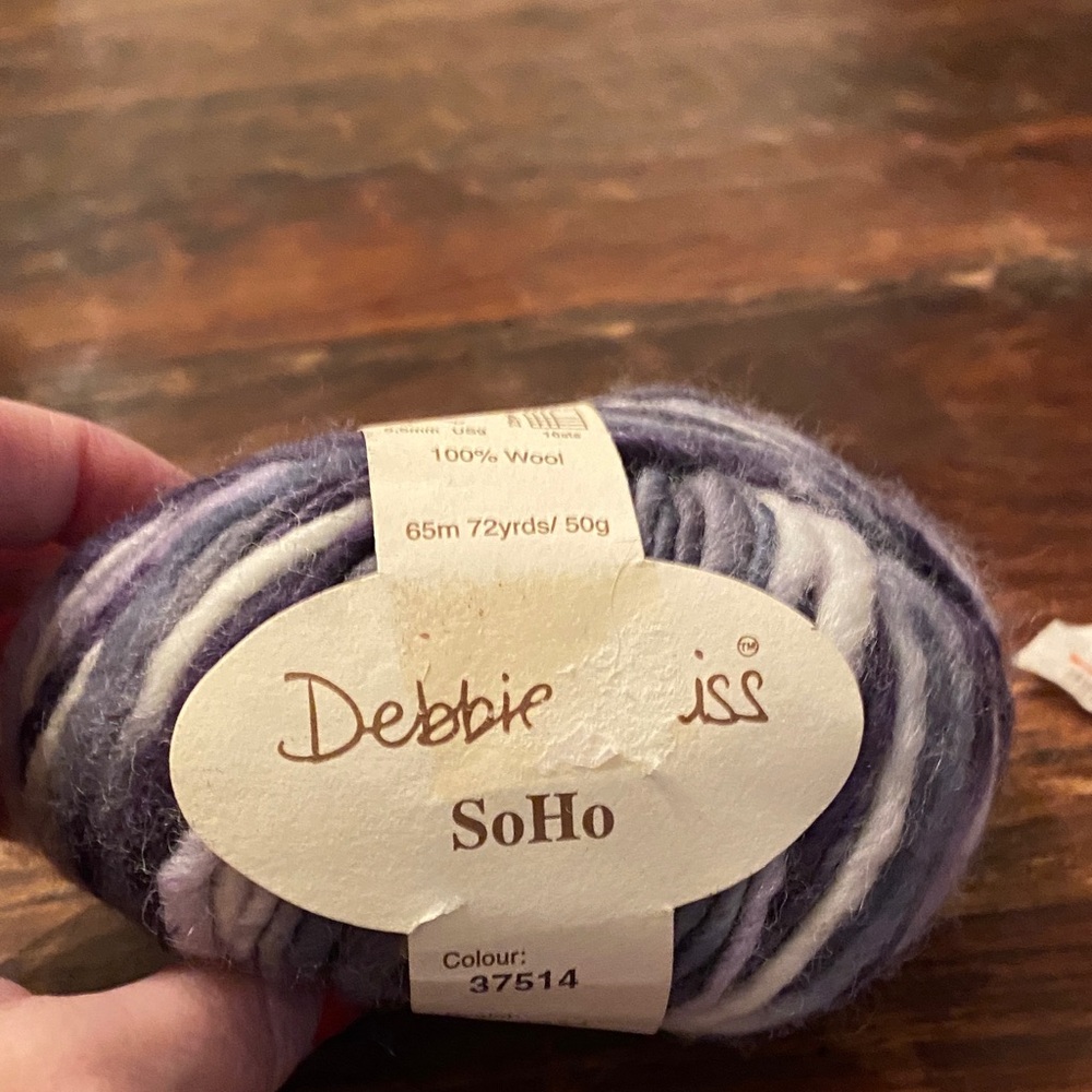 NWT Debbie Bliss Soho, 100% wool purple mix color 37514
